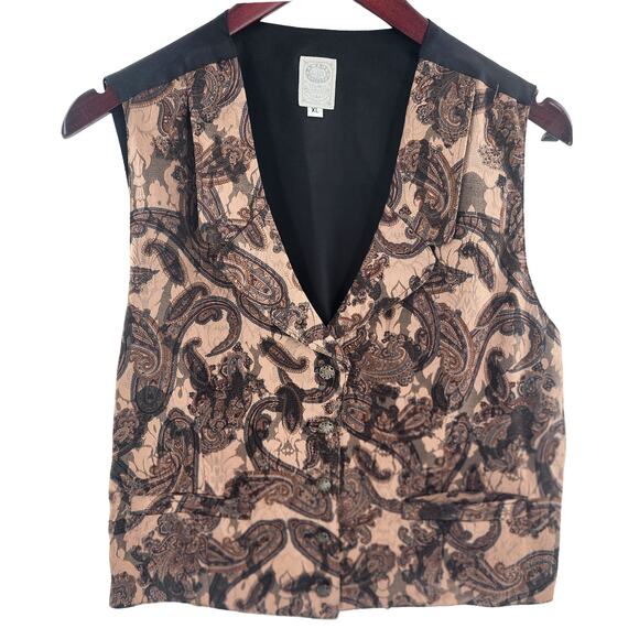 WAH Maker True West Paisley Women’s Vest Arizona Brown Tan XL Polyester - Picture 3 of 14